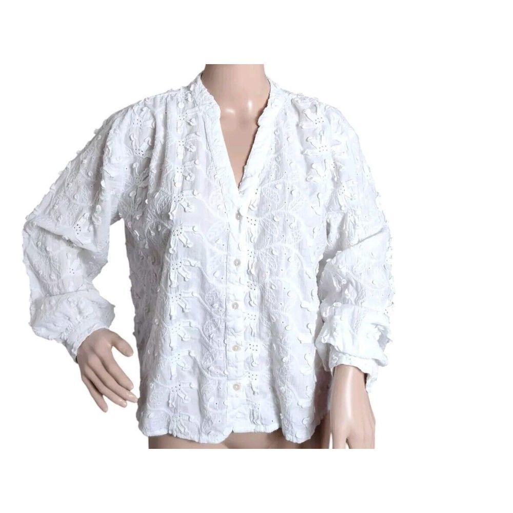 Anthropologie Seen Worn Kept Women's 6 White Peasant Cottagecore Prairiecore